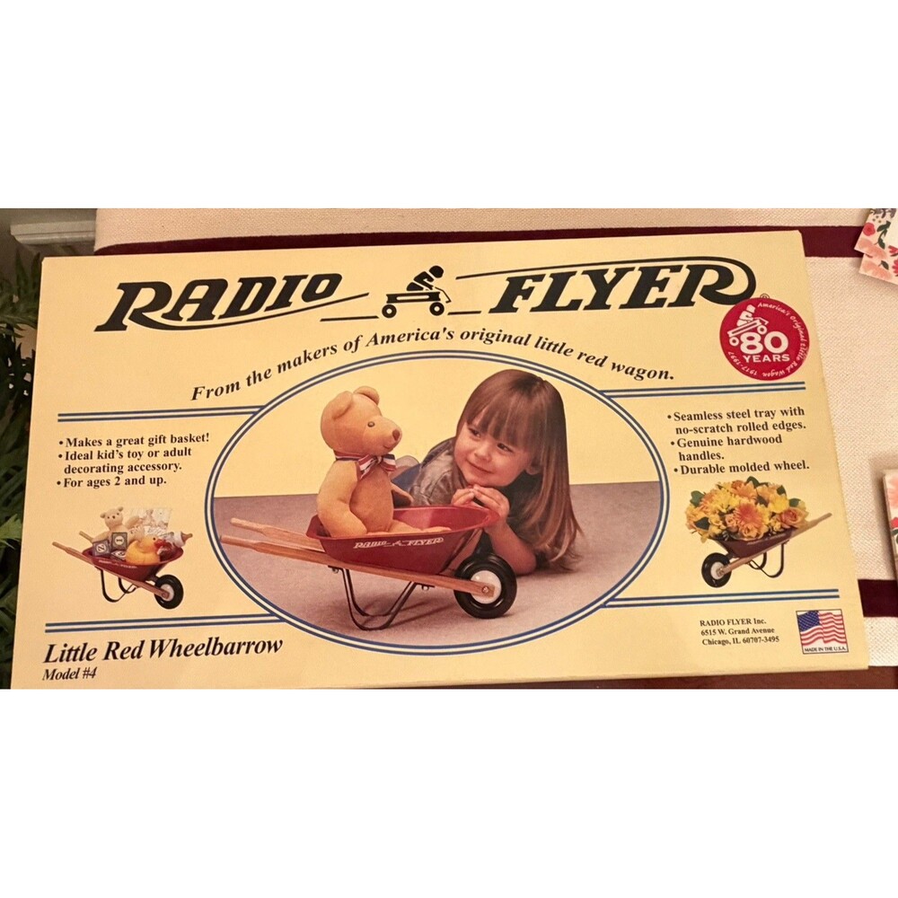 VTG 1997 Radio Flyer Model #4 Miniature Little Red Wheelbarrow Toy NIB Sealed